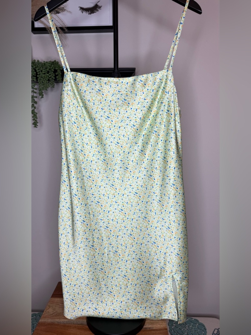 Princess Polly Pale Yellow Floral Midi Slip Dress
